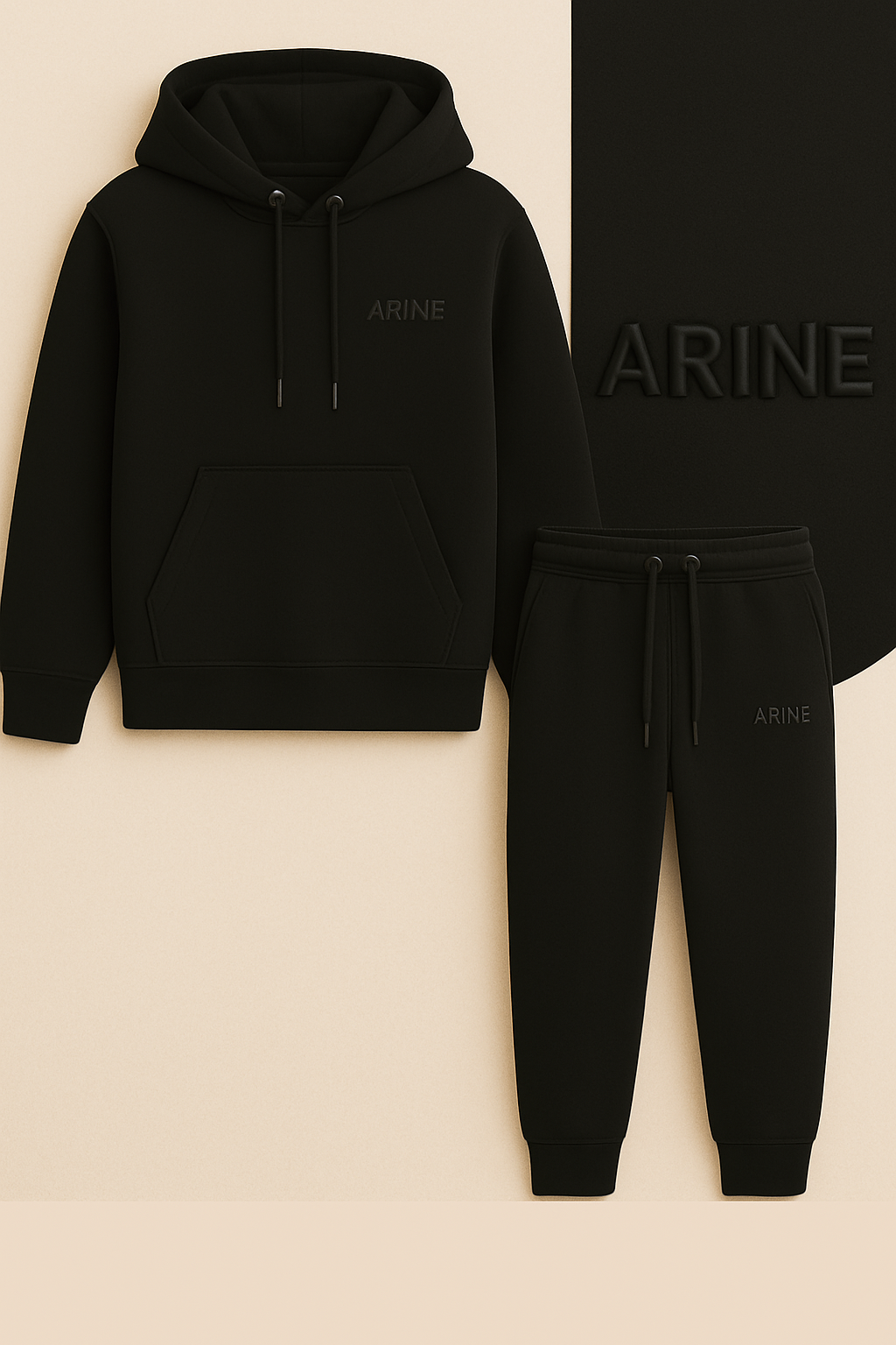 BLACK - HOODIE SET